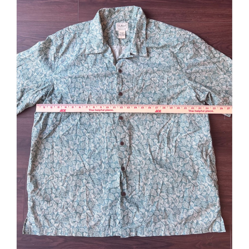 LL Bean Mens XL Traditional Fit Seashell Print Cotton Button Down Shirt 300229 - Picture 5 of 6
